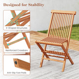 Tangkula Outdoor Folding Chairs with High Back and Slatted Seat