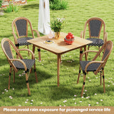 Tangkula Outdoor French Bistro Chairs Set of 2/4, Hand-Woven PE Wicker Patio Chairs with Armrests