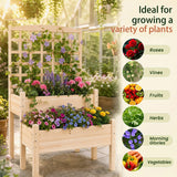 Tangkula Raised Garden Bed with Trellis for Climbing Plants