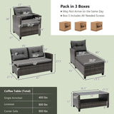 Tangkula 4 Pieces Rattan Conversation Set, Patiojoy Outdoor Furniture Set with Cushions