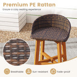 Tangkula Outdoor Rattan Bar Chairs Set of 2/4
