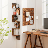 Tangkula 5-Tier Farmhouse Floating Corner Shelf Wall Mount