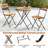 Tangkula 3 Pieces  Outdoor Square Patio Bistro Set