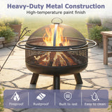 Tangkula Fire Pit for Outside Wood Burning