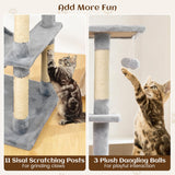 Tangkula 80 Inch Tall Multi-Level Cat Tower with Sisal Scratching Posts