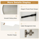 Tangkula 65”L White TV Stand for 55”-70” Televisions