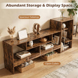 Tangkula Cube TV Stand for 55 Inch TV with Power Outlets & Open Storage Shelves