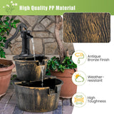 Tangkula 2-Tier Water Fountain Outdoor for Garden Patio Backyard, Plastic