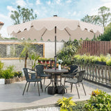 Tangkula 9 FT Solar Patio Umbrella with 32 LED Lights
