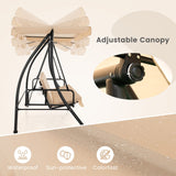 Tangkula 2 Person Porch Swing, 2-in-1 Convertible Outdoor Swing Bed with Adjustable Canopy