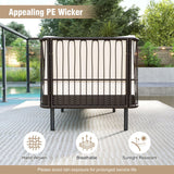 Tangkula 2-Seat Patio Rattan Daybed | Boho Wicker Lounge Sofa (1/2)