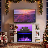 50" Fireplace TV Stand with RGB Lights and 23" Electric Fireplace for Living Room