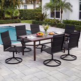 Tangkula Padded Patio Swivel Chairs Set of 4/2 Heavy Duty Metal Frame Rocker Chair