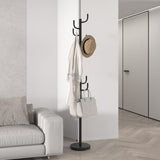 Tangkula Coat Rack Freestanding, Heavy Duty Metal Coat Tree with 8 L-Shaped Hooks & Adjustable Heights
