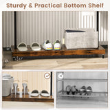 Tangkula Clothes Rack on Wheels, Industrial Pipe Style Rolling Garment Rack with Bottom Storage Shelf & 5 Hanging Hooks