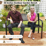 Tangkula Metal Patio Park Bench(50 Inches)