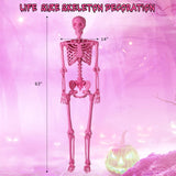 Tangkula Halloween Pink Skeleton Decoration for Home