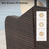 Tangkula Patio PE Rattan Daybed with Retractable Canopy, Double Lounge Bed with Soft Cushions and Extra Pillows