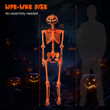 Tangkula 5.2 FT Orange Halloween Skeleton