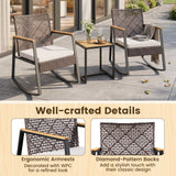 Tangkula 3 Pieces Outdoor Rocking Chairs Set