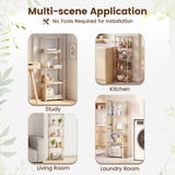 Tangkula 4/5-Tier Solid Wood Bookshelf for Home Office