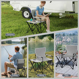 Tangkula Oversized Outdoor Camp Chair with Side Table