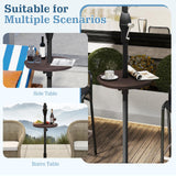 Tangkula 20" Umbrella Table 1.5" & 1.9" Umbrella Hole Faux Wood Grain Portable Round Umbrella Table Top