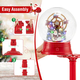 Tangkula 5.3 Ft 2-in-1 Musical Christmas Street Lamp with Falling Snow