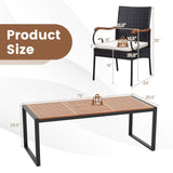 Tangkula 9 Pieces Patio Rattan Dining Set with Acacia Wood Table, Outdoor Table and Chairs Set with Cushions