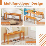 Tangkula Acacia Wood Outdoor Bench