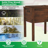 Tangkula Wooden Patio Cooler 54 Quart