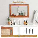 Tangkula Farmhouse Wall Mirror with Shelf
