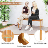 Tangkula 6 Pieces Acacia Wood Patio Dining Set with Bench