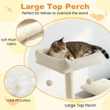 Tangkula Multi-level Cat Tree Modern Cat Tower with Upholstered Perch and 2 Cat Condo