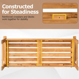 Tangkula Acacia Wood Outdoor Bench for Front Porch