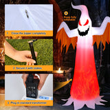 Tangkula 8 FT Halloween Inflatable Ghost W/Rotating Flame LED Lights