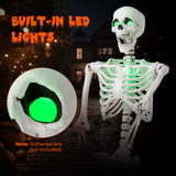 Tangkula Poseable Halloween Skeleton with Pumpkin Head
