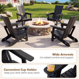 Tangkula Adirondack Chairs with Wood Texture for Garden (1/2/4)