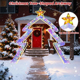 Tangkula 8.8 Feet Christmas Tree-shaped Archway with Top Star