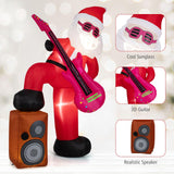 Tangkula 8.4 ft Inflatable Santa Claus Playing Guitar for Christmas