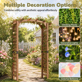 Tangkula 90" Solid Fir Wood Garden Arch Trellis for Outdoor Wedding Ceremony