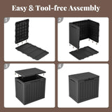Tangkula 30 Gallon Resin Outdoor Storage Bench with Lockable Lid