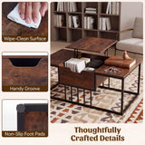 Tangkula Lift Top Coffee Table with Hidden Storage | Rectangle Flip Top Center Table with Heavy-Duty Metal Frame