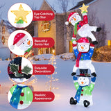 Tangkula 6 FT Lighted Christmas Stacked Snowman Set, Light-up Christmas Decoration with 155 LED Lights
