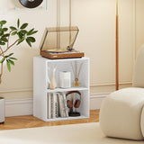 Tangkula 2-Cube Floor Standing Open Bookshelf 5-Position Adjustable Shelf