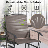 Tangkula 2-Seater Outdoor Glider Bench with 2-Tier Center Table