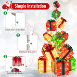 Tangkula 5.6 FT Pre-Lit Gift Box Tower
