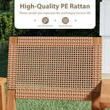Tangkula 5 Pieces Outdoor Acacia Wood Dining Set for 4 Persons