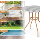 Tangkula 27.5" Outdoor Bistro Table with Heavy Duty Metal Frame and Adjustable Foot Pads