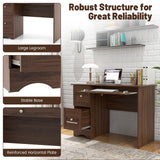 Computer Desk with 3 Drawers - Tangkula